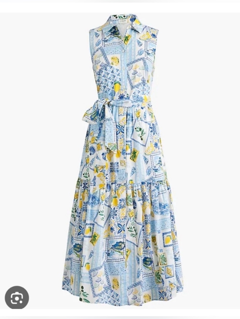J. Crew Dolce Vita lemons positanos button front Dress